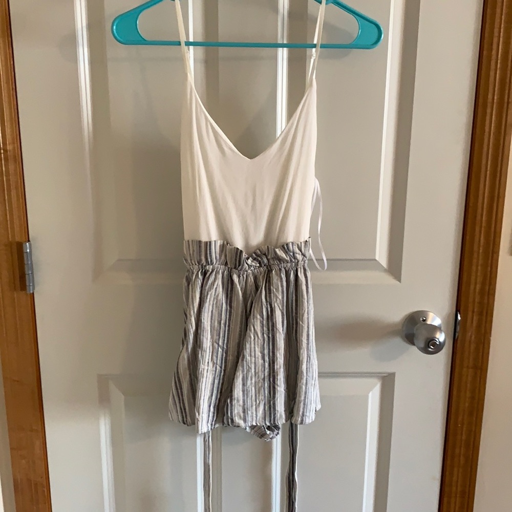 White and striped romper